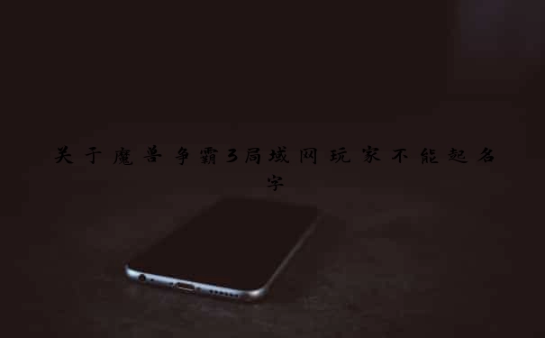 关于魔兽争霸3局域网玩家不能起名字